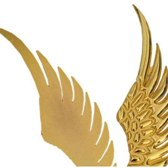 New Pair of Gold Metal Angel Wing Emblems - Picture 6 of 9